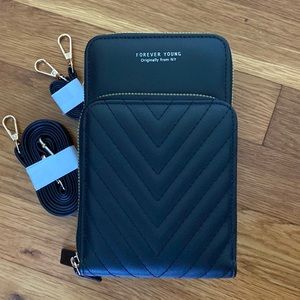 forever young black crossbody bag brand new!